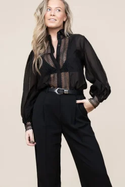 Shop Copenhagen Muse Openwork Blouse Ultra | Black... | | Little Soho