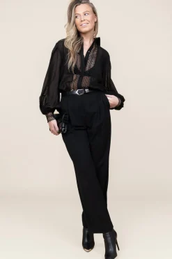 Shop Copenhagen Muse Openwork Blouse Ultra | Black... | | Little Soho