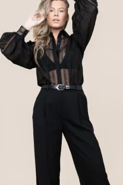 Shop Copenhagen Muse Openwork Blouse Ultra | Black... | | Little Soho