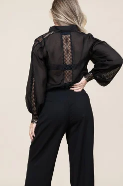 Shop Copenhagen Muse Openwork Blouse Ultra | Black... | | Little Soho