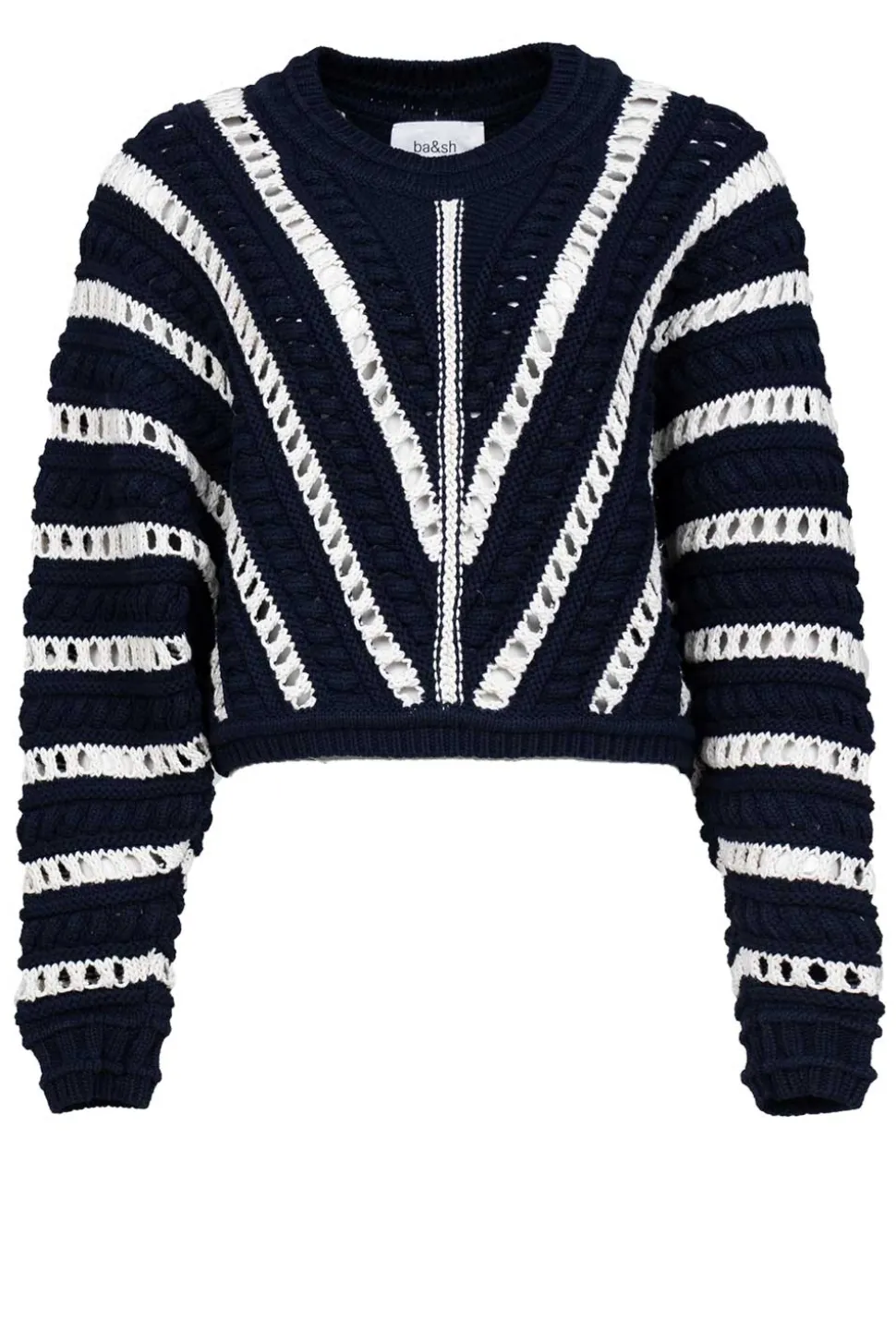 Online ba&sh Openwork Cotton Sweater Gardy | Blue... | | Little Soho