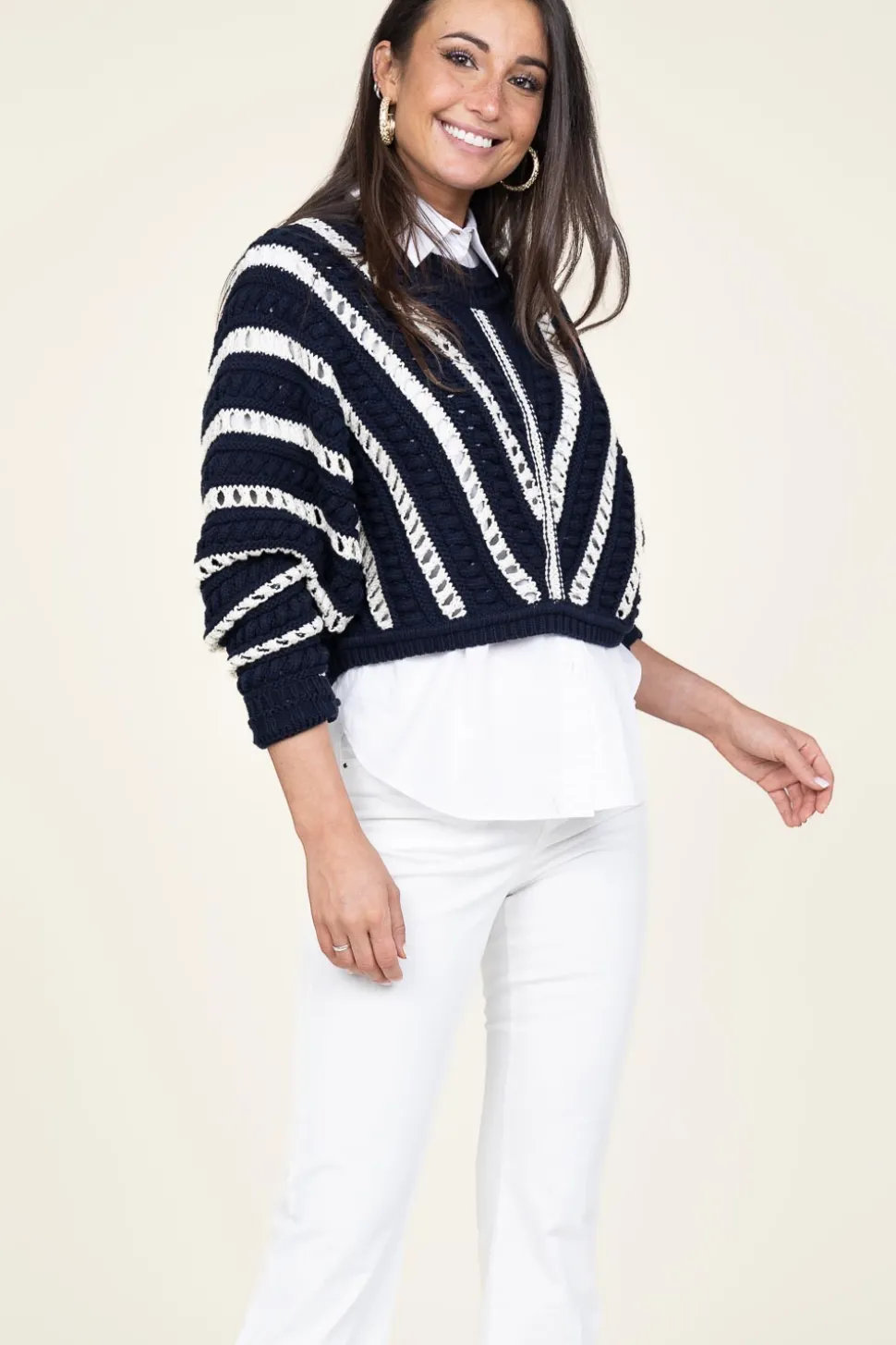 Online ba&sh Openwork Cotton Sweater Gardy | Blue... | | Little Soho