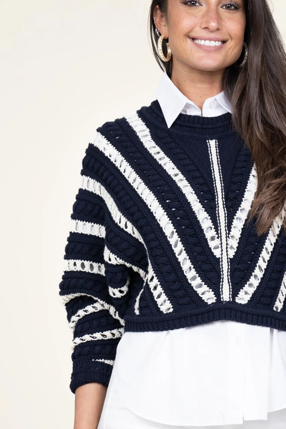 Online ba&sh Openwork Cotton Sweater Gardy | Blue... | | Little Soho