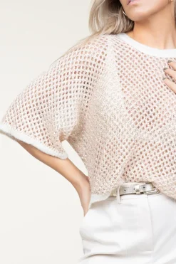 Flash Sale ba&sh Openwork Top With Lurex Nate | Natural... | | Little Soho