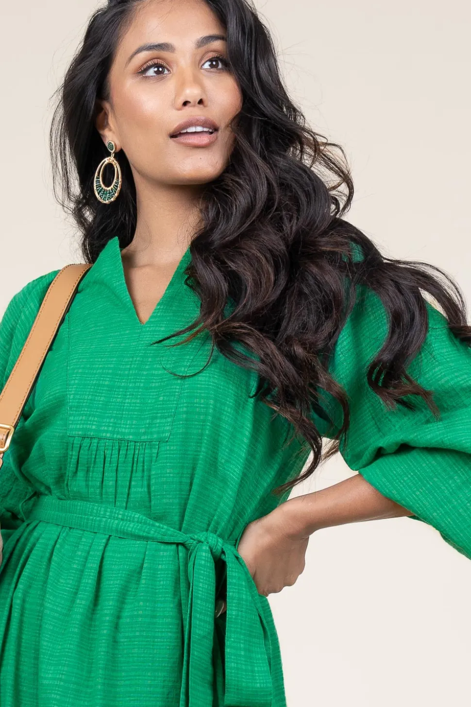 Fashion Barong Barong Oval Earrings Nilofar | Green... | | Little Soho