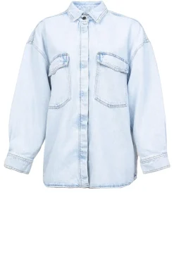 Best Sale American Vintage Oversized Denim Blouse Joybird | Blue... | | Little Soho