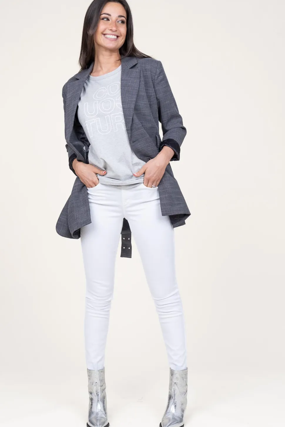 Cheap Co'Couture Oversized Logo T-Shirt Outline | Grey... | | Little Soho