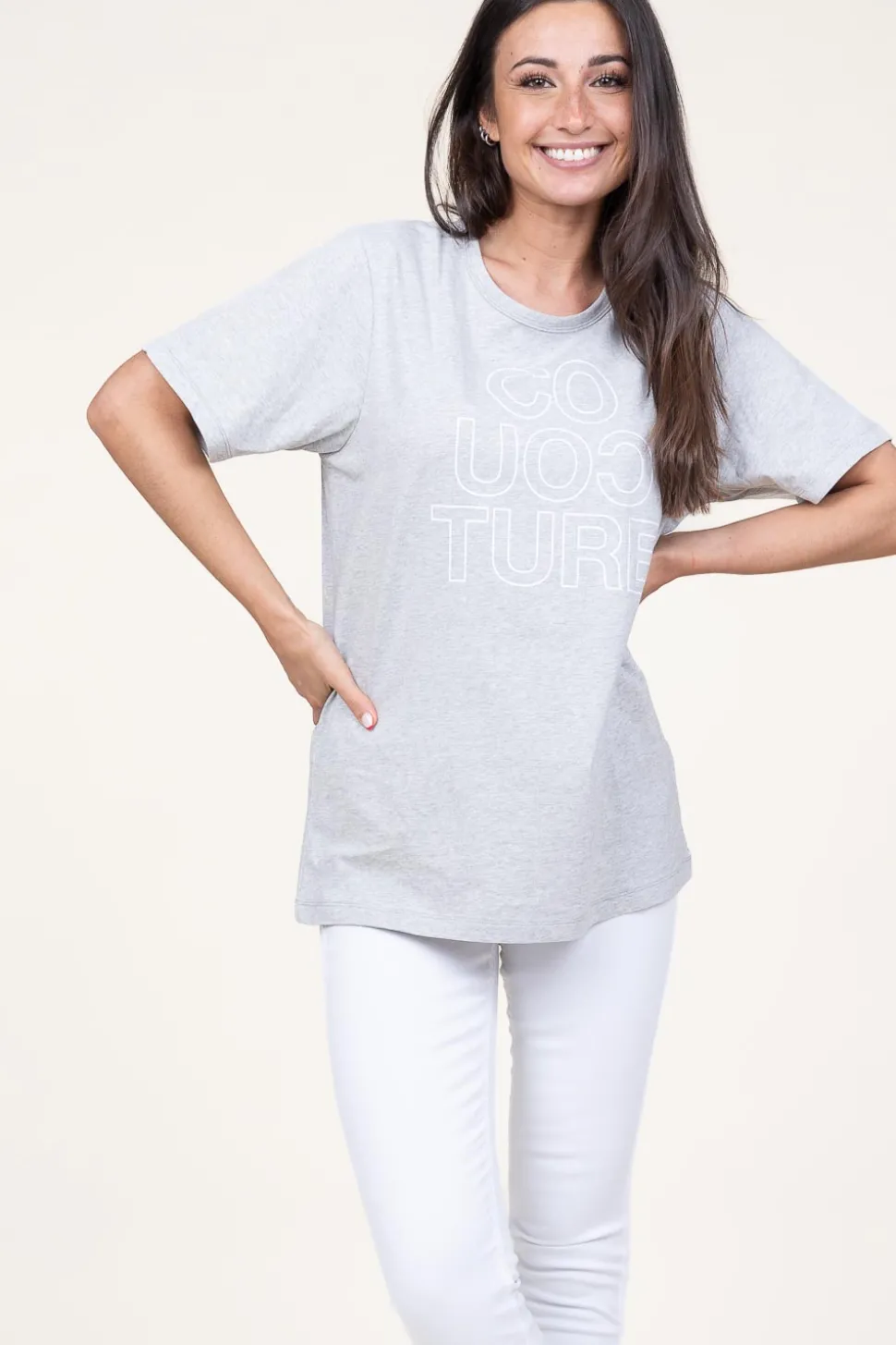 Cheap Co'Couture Oversized Logo T-Shirt Outline | Grey... | | Little Soho