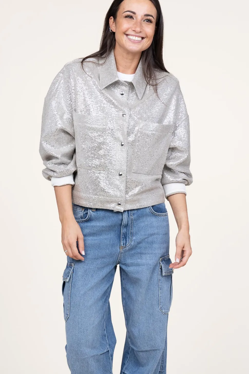 Clearance IRO Oversized Metallic Jacket Suzel | Silver... | | Little Soho