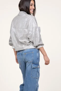 Clearance IRO Oversized Metallic Jacket Suzel | Silver... | | Little Soho