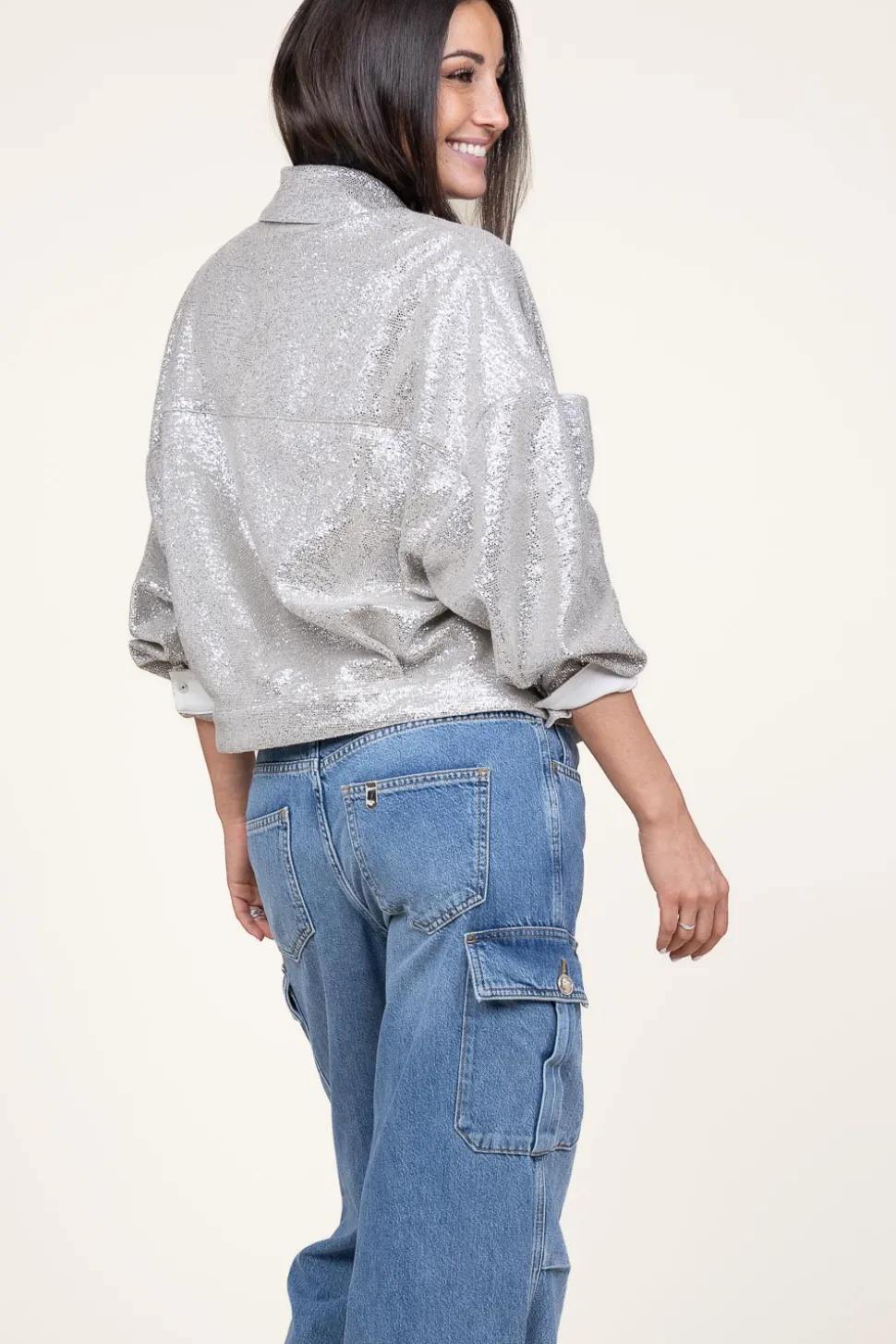 Clearance IRO Oversized Metallic Jacket Suzel | Silver... | | Little Soho
