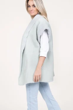 Best Alter Ego Oversized Reversible Lammy Waistcoat Cheryl | Green... | | Little Soho