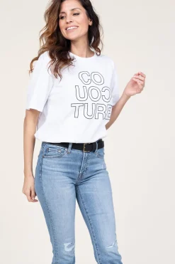 Cheap Co'Couture Oversized T-Shirt With Logo Outline | White... | | Little Soho