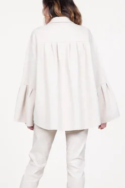 Sale STUDIO AR Oversized Wool Mix Cape Jacket Arte | Beige... | | Little Soho