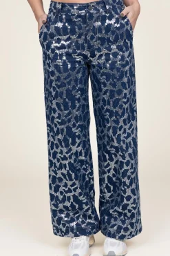 Outlet Co'Couture Pants With Sequins Segal | Blue... | | Little Soho