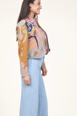 Outlet Berenice Patchwork Suede Jacket Varina | Camel... | | Little Soho