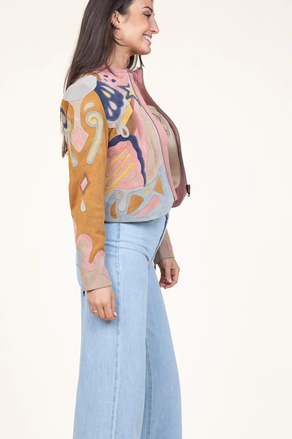 Outlet Berenice Patchwork Suede Jacket Varina | Camel... | | Little Soho