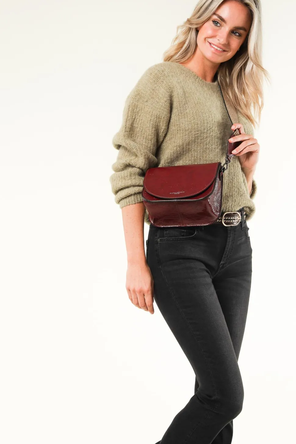 Clearance Gianni Chiarini Patent Leather Crossbody Bag Tara | Bordeaux... | | Little Soho