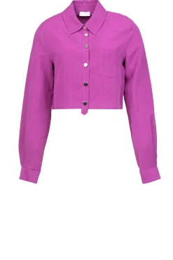 Clearance Liu Jo Pinstripe Cropped Blouse Trapani | Purple... | | Little Soho