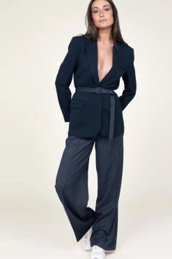 Fashion Co'Couture Pinstripe Trousers Blue | Blue... | | Little Soho