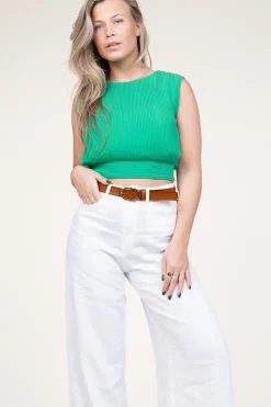 Store Liu Jo Pleated Cropped Top San Vito | Green... | | Little Soho