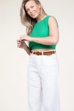 Store Liu Jo Pleated Cropped Top San Vito | Green... | | Little Soho