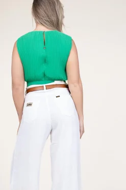 Store Liu Jo Pleated Cropped Top San Vito | Green... | | Little Soho