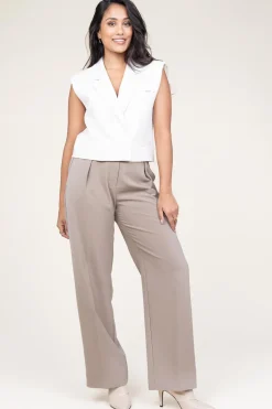 Best Second Female Pleated Trousers Fique | Taupe... | | Little Soho
