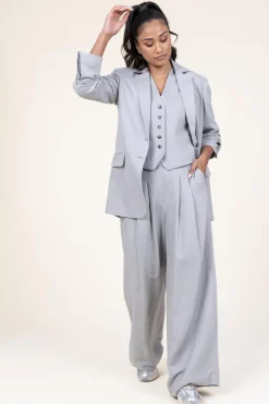 Online Herskind Pleated Trousers In Linenblend Lotus | Grey... | | Little Soho