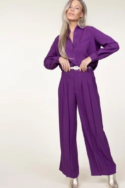 Online ba&sh Plisse Blouse Monica | Purple... | | Little Soho