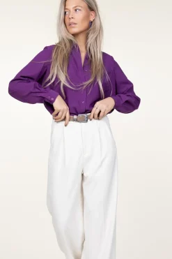 Online ba&sh Plisse Blouse Monica | Purple... | | Little Soho