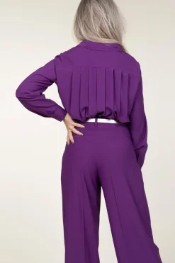 Online ba&sh Plisse Blouse Monica | Purple... | | Little Soho