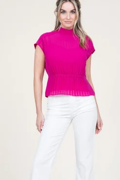 Hot Dante 6 Plisse Top Penelope | Pink... | | Little Soho