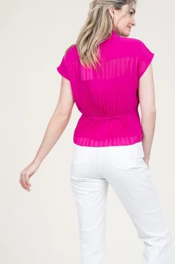 Hot Dante 6 Plisse Top Penelope | Pink... | | Little Soho