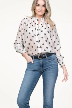Hot Co'Couture Polkadot Blouse Drew | Black & White... | | Little Soho