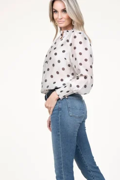 Hot Co'Couture Polkadot Blouse Drew | Black & White... | | Little Soho