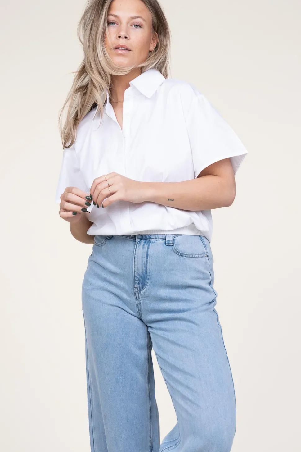 New Est'Seven Poplin Blouse Syarah | White... | | Little Soho