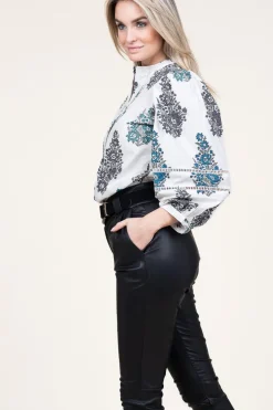 Best Antik Batik Poplin Blouse With Print Muguet | White... | | Little Soho