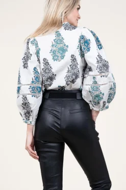 Best Antik Batik Poplin Blouse With Print Muguet | White... | | Little Soho