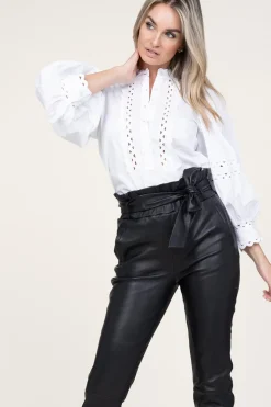 Online Antik Batik Poplin Blouse With Puffed Sleeves Rodo | White... | | Little Soho