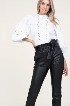 Online Antik Batik Poplin Blouse With Puffed Sleeves Rodo | White... | | Little Soho