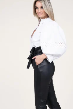 Online Antik Batik Poplin Blouse With Puffed Sleeves Rodo | White... | | Little Soho