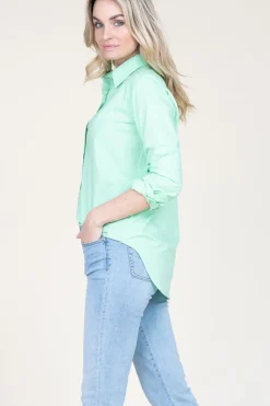 Cheap Moment Amsterdam Poplin Boyfriend Blouse Iconic | Green... | | Little Soho