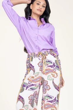 Best Sale Moment Amsterdam Poplin Boyfriend Blouse Iconic | Purple... | | Little Soho