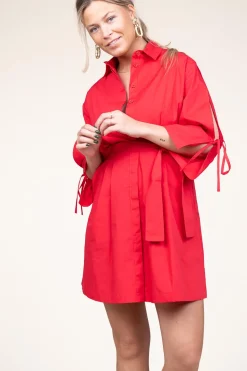 Outlet Liu Jo Poplin Button Through Dress With Pockets Valderice | Red... | | Little Soho