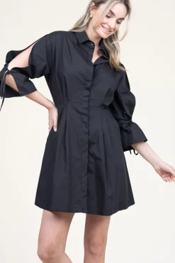 Sale Liu Jo Poplin Button Through Dress With Pockets Valderice | Black... | | Little Soho