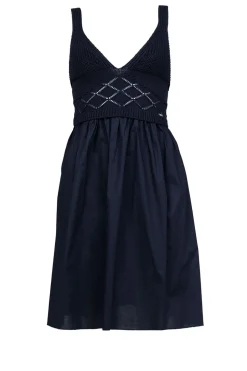 Clearance Liu Jo Poplin Crochet Mini Dress Marsala | Black... | | Little Soho