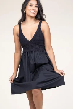 Clearance Liu Jo Poplin Crochet Mini Dress Marsala | Black... | | Little Soho