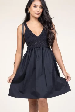 Clearance Liu Jo Poplin Crochet Mini Dress Marsala | Black... | | Little Soho