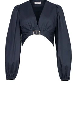 Cheap Twinset Poplin Cropped Top Zoela | Black... | | Little Soho